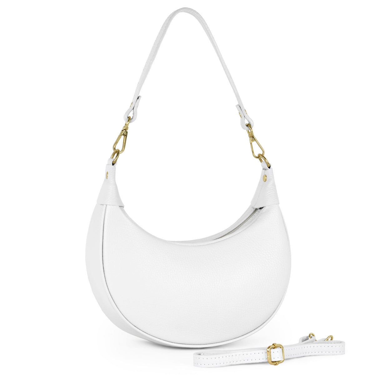 Italian full-grain leather shoulder bag Verona in black