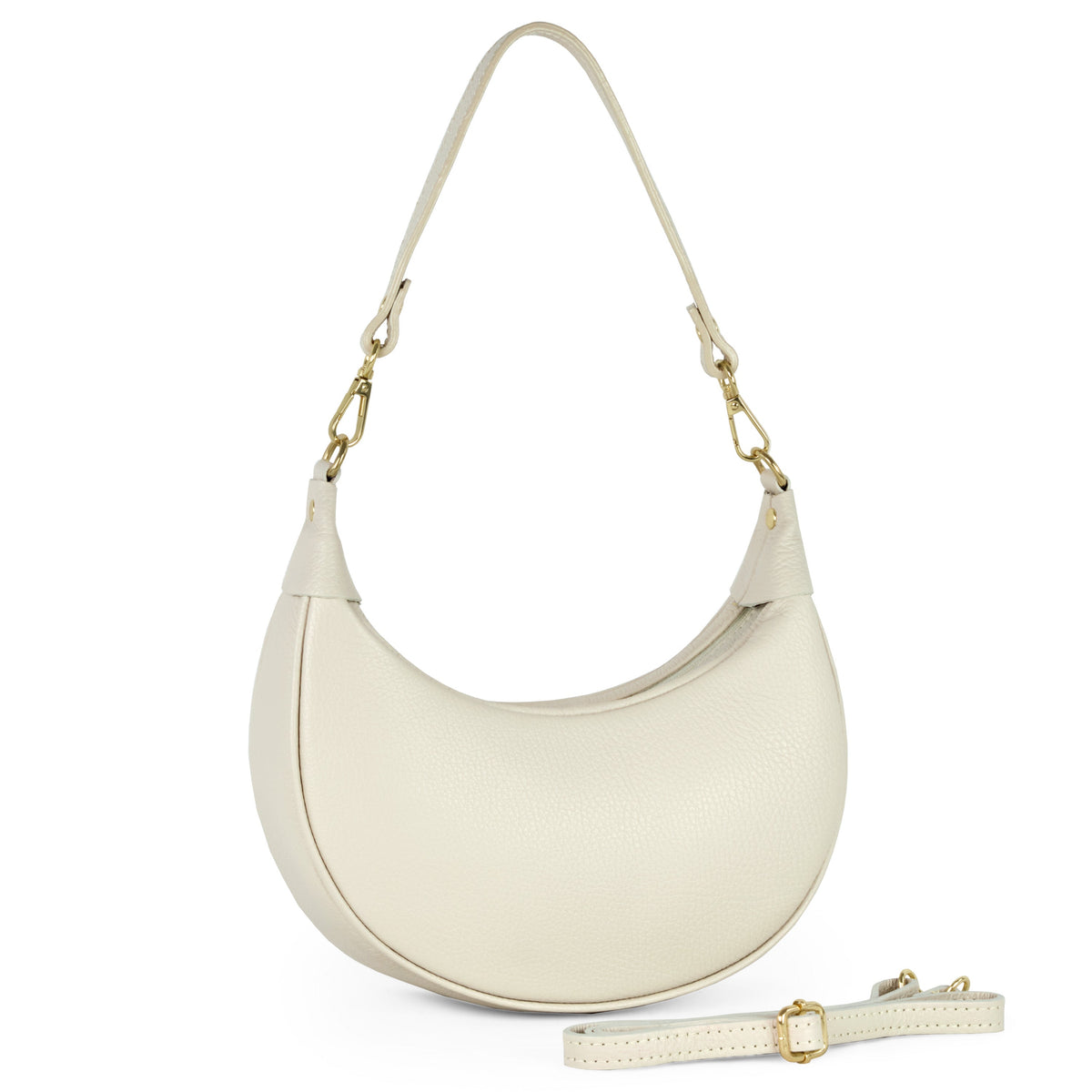 Italian full-grain leather shoulder bag Verona in black