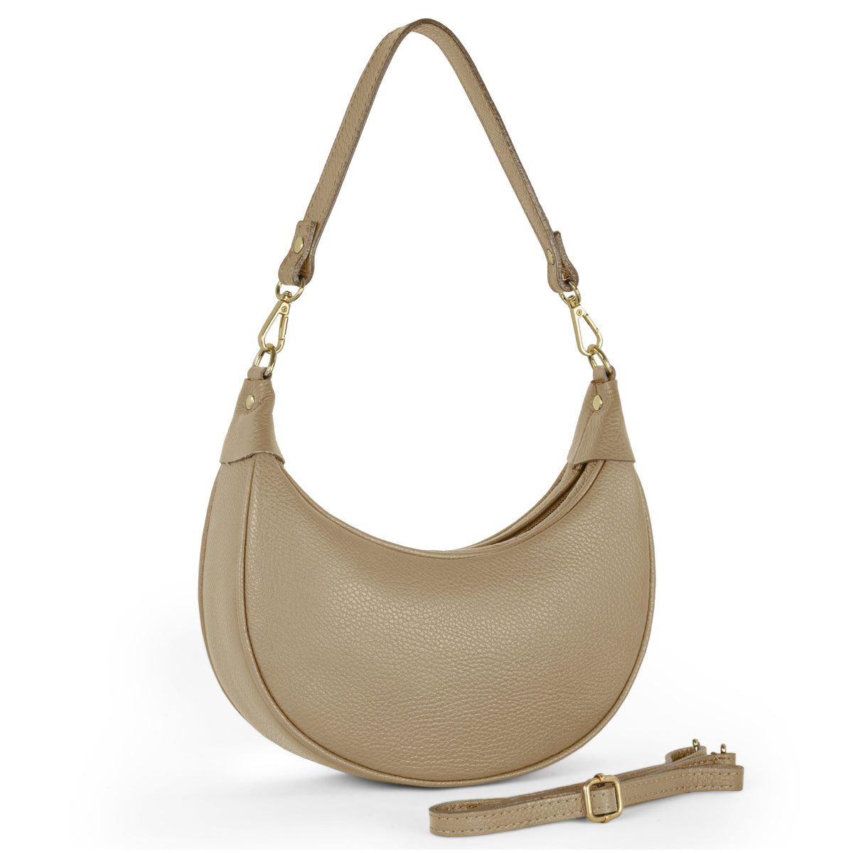 Italian full-grain leather shoulder bag Verona in black