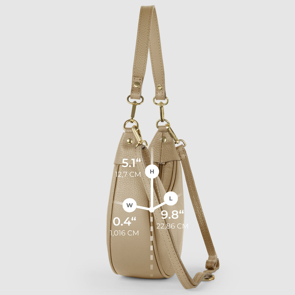 Italian full-grain leather shoulder bag Verona in black