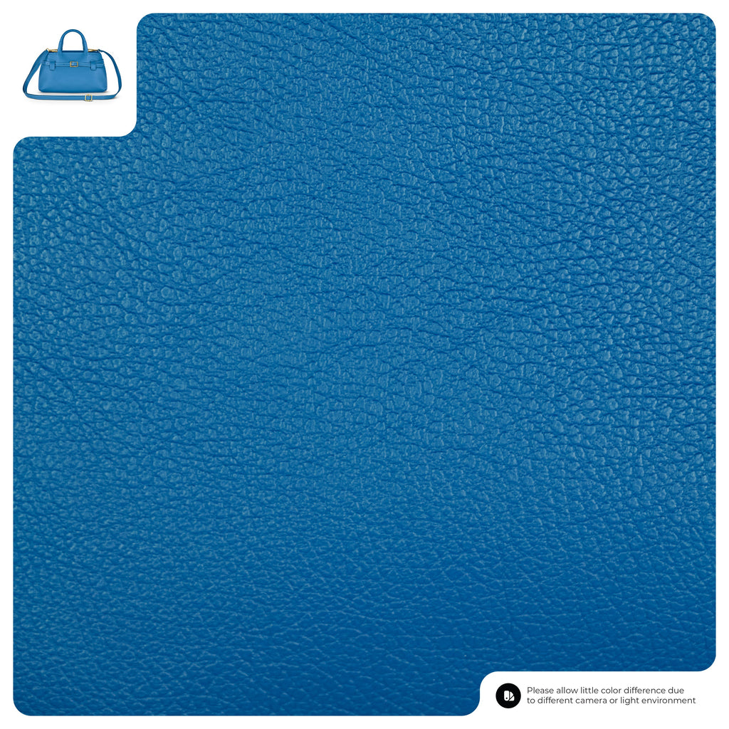 Italian full-grain leather top-handle bag Cervia in denim
