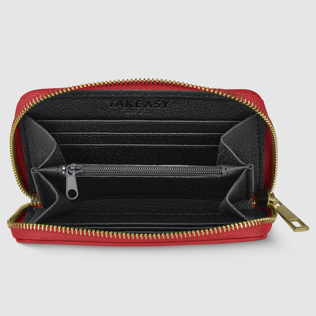 Italian full-grain leather slim zip wallet Bolzano