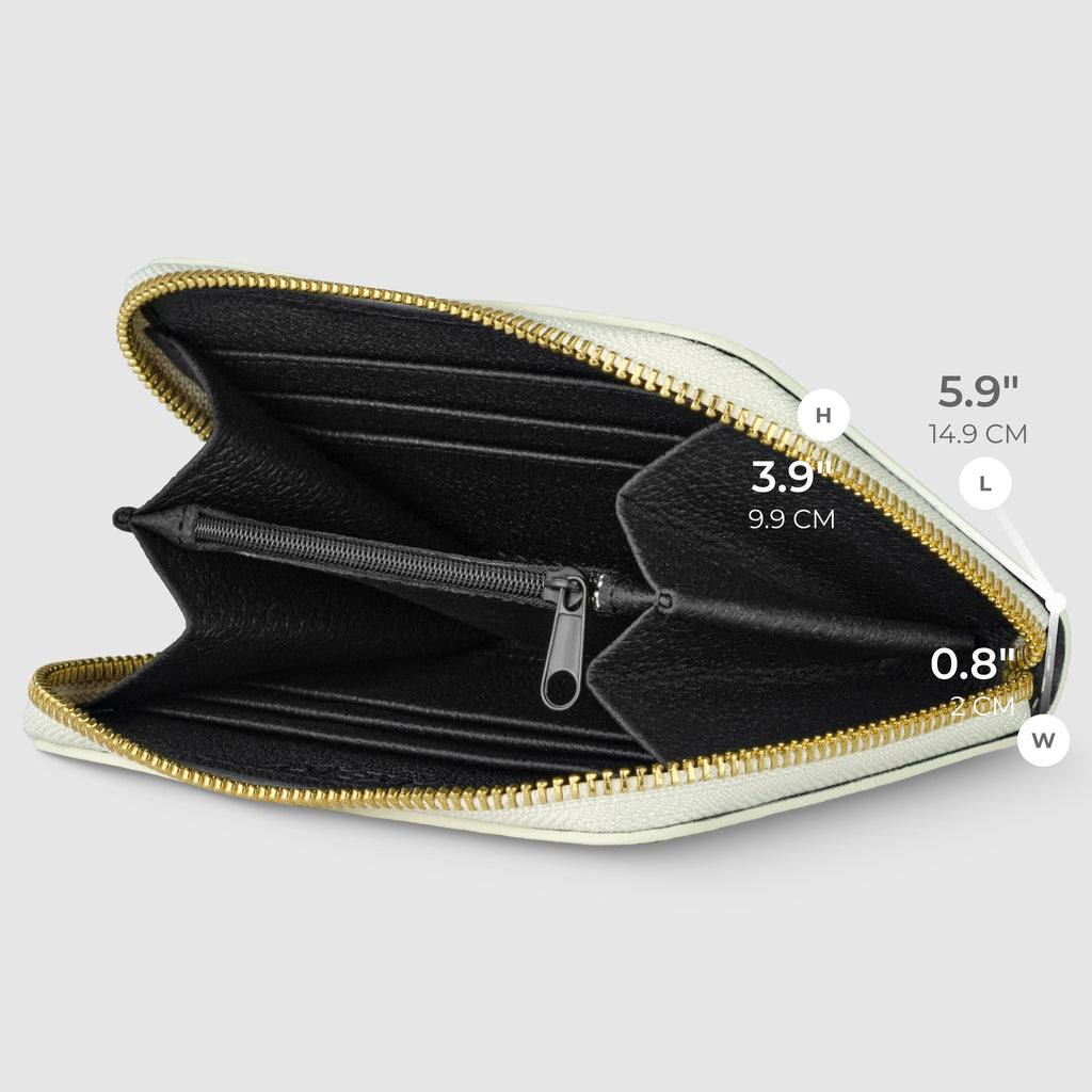 Italian full-grain leather slim zip wallet Bolzano