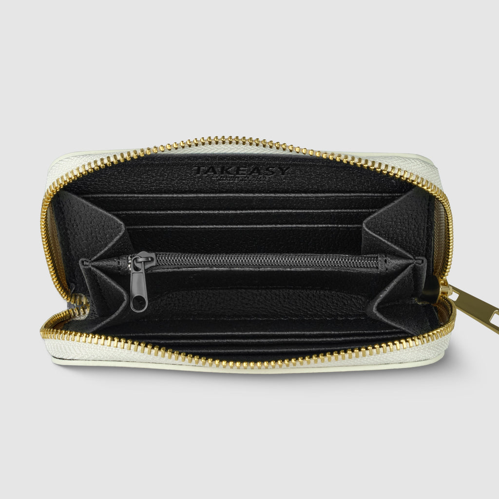Italian full-grain leather slim zip wallet Bolzano