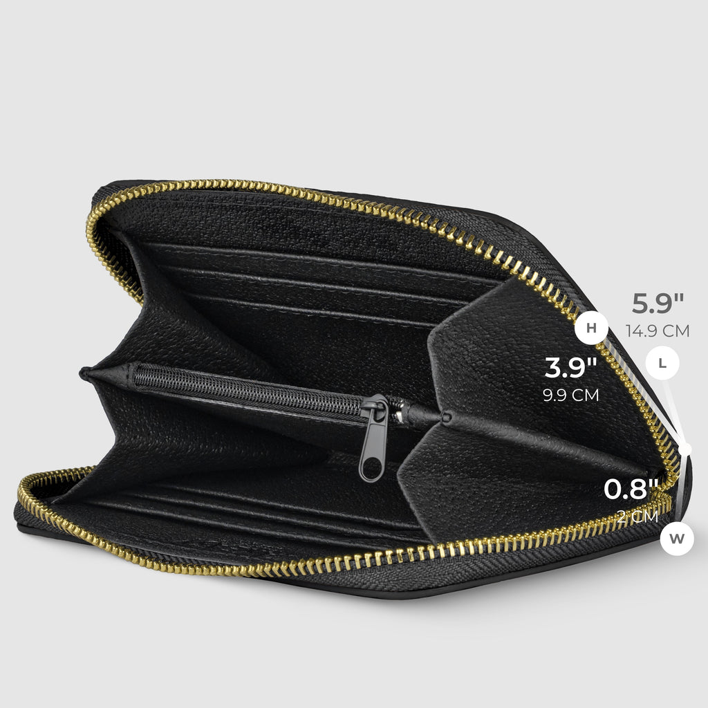 Italian full-grain leather slim zip wallet Bolzano