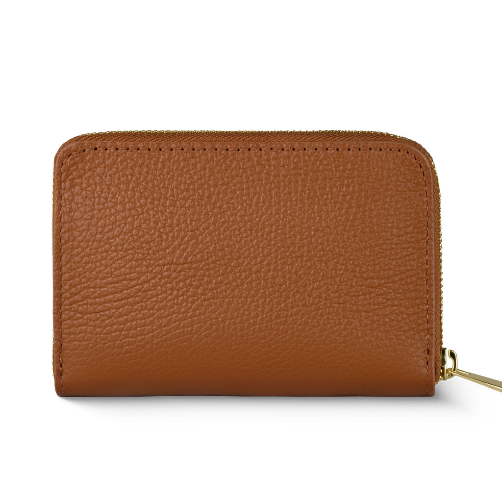 Italian full-grain leather slim zip wallet Bolzano
