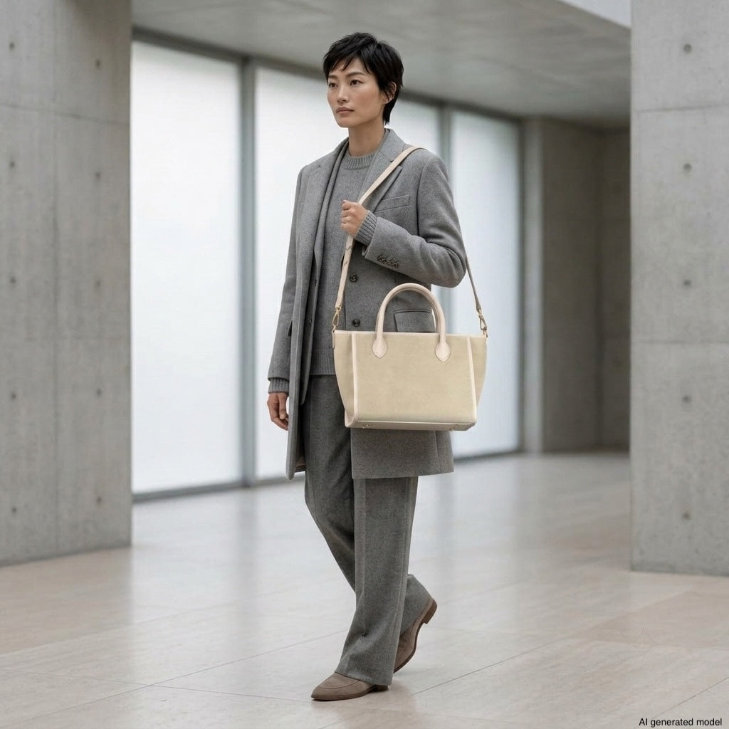 Italian Suede & Leather Top-Handle Bag – Alba, Made in Florence | ESVILA