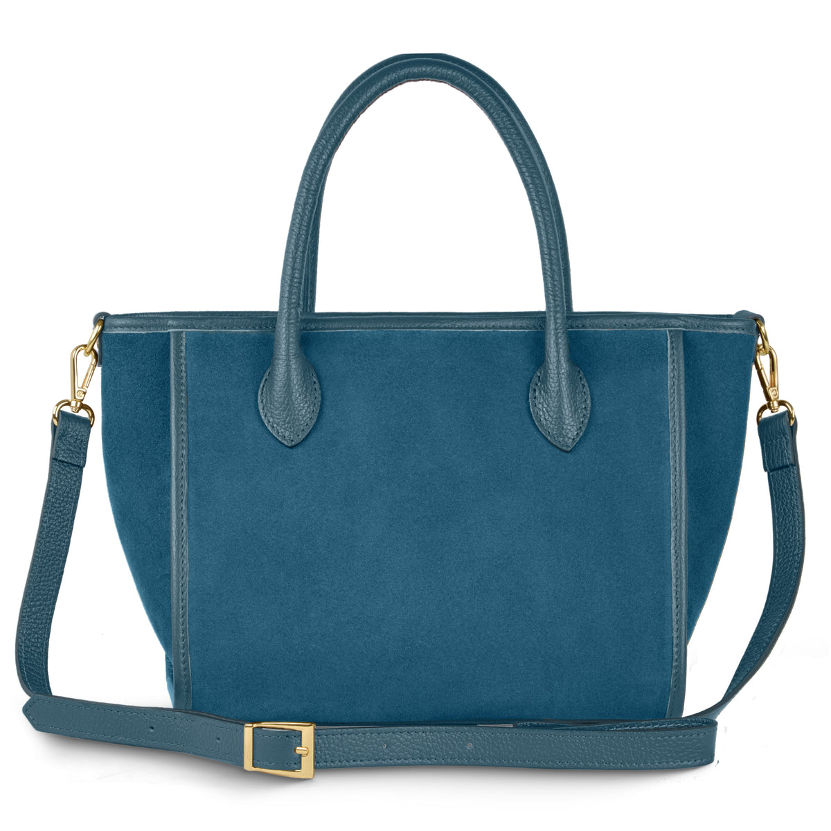 Italian Suede & Leather Top-Handle Bag – Alba, Made in Florence | ESVILA