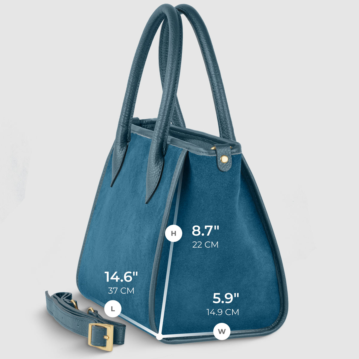Italian Suede & Leather Top-Handle Bag – Alba, Made in Florence | ESVILA