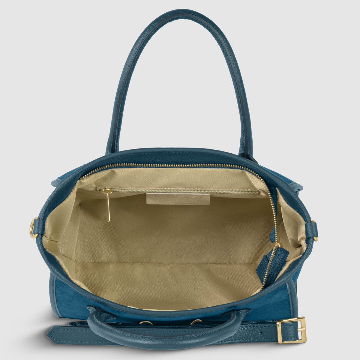 Italian Suede & Leather Top-Handle Bag – Alba, Made in Florence | ESVILA