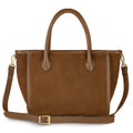 Italian Suede & Leather Top-Handle Bag – Alba, Made in Florence | ESVILA
