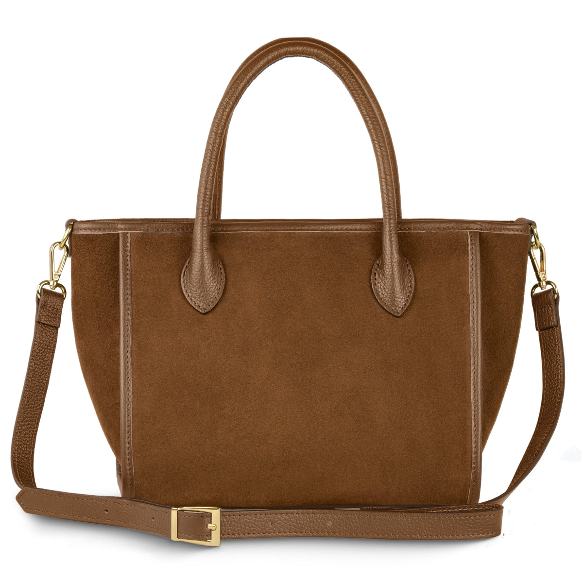 Italian Suede & Leather Top-Handle Bag – Alba, Made in Florence | ESVILA