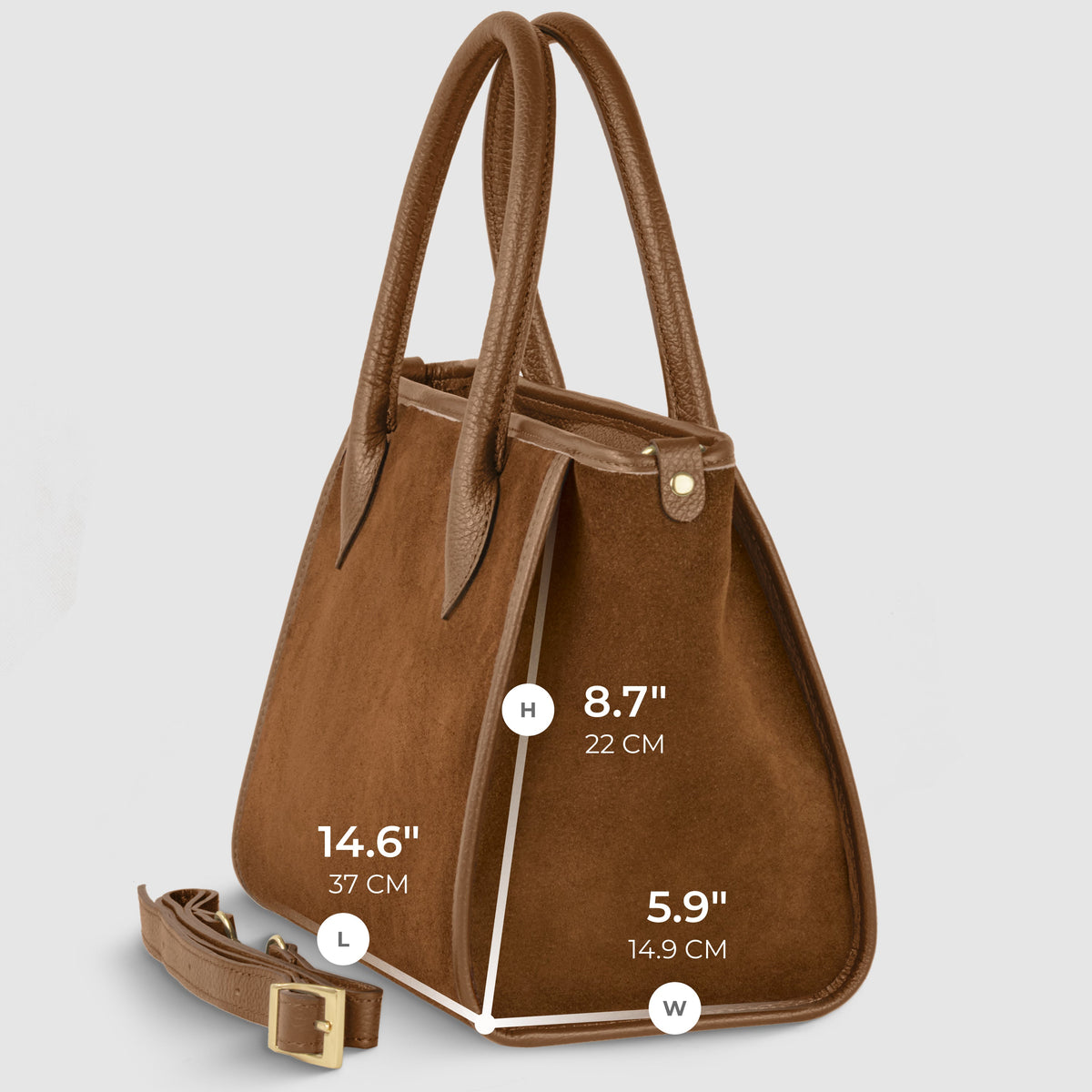 Italian Suede & Leather Top-Handle Bag – Alba, Made in Florence | ESVILA
