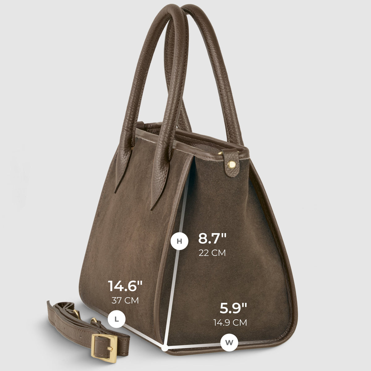 Italian Suede & Leather Top-Handle Bag – Alba, Made in Florence | ESVILA