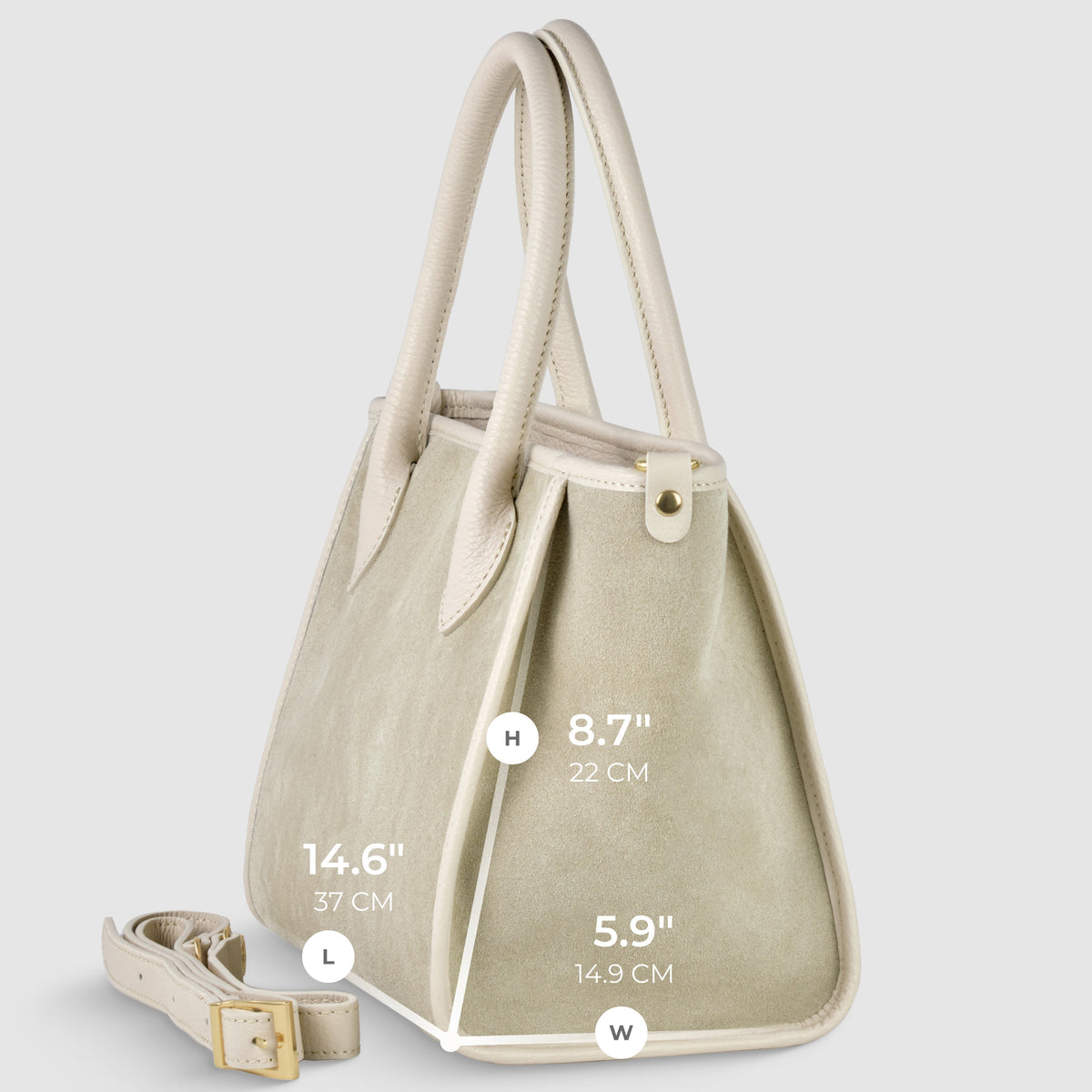 Italian Suede & Leather Top-Handle Bag – Alba, Made in Florence | ESVILA