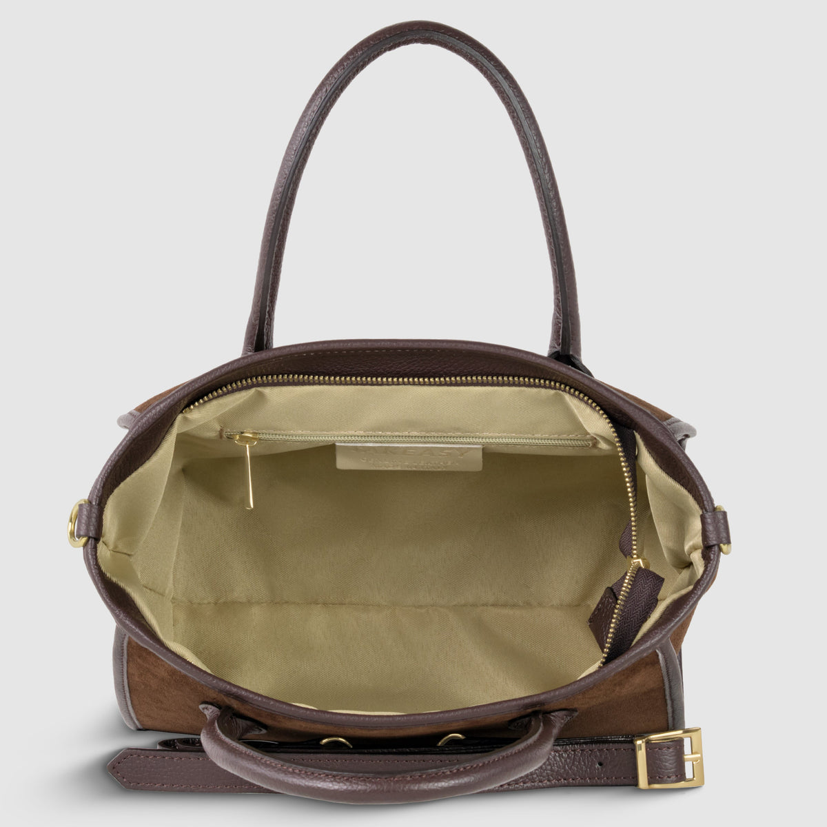 Italian Suede & Leather Top-Handle Bag – Alba, Made in Florence | ESVILA
