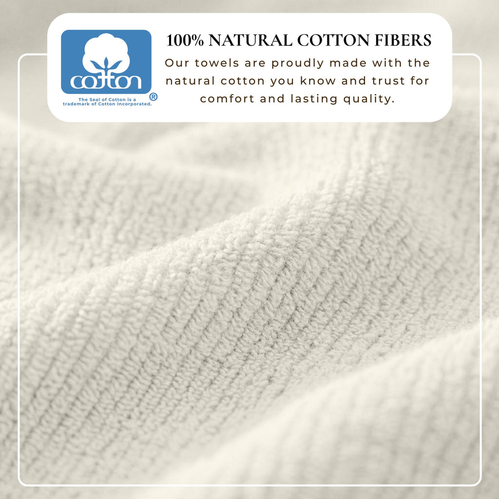 Turkish Cotton Ribbed Bath Towel Set of 6 | ESVILA