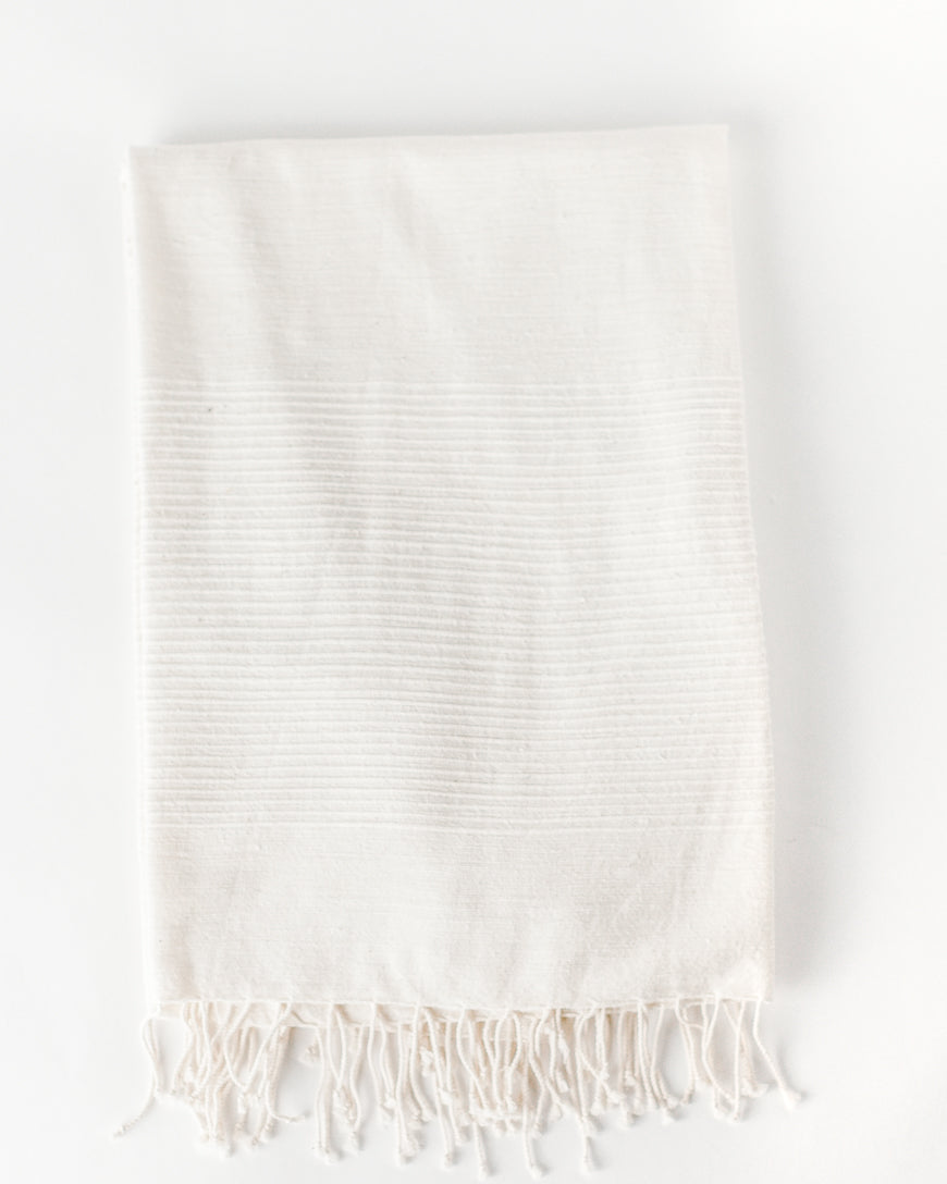 Riviera Handwoven Cotton Throw Blanket 38x72 – Artisan Ethiopian Weave | ESVILA