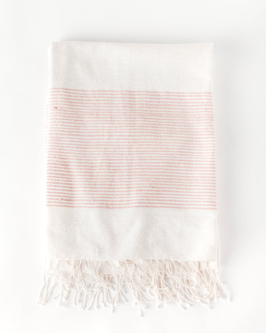 Riviera Handwoven Cotton Throw Blanket 38x72 – Artisan Ethiopian Weave | ESVILA