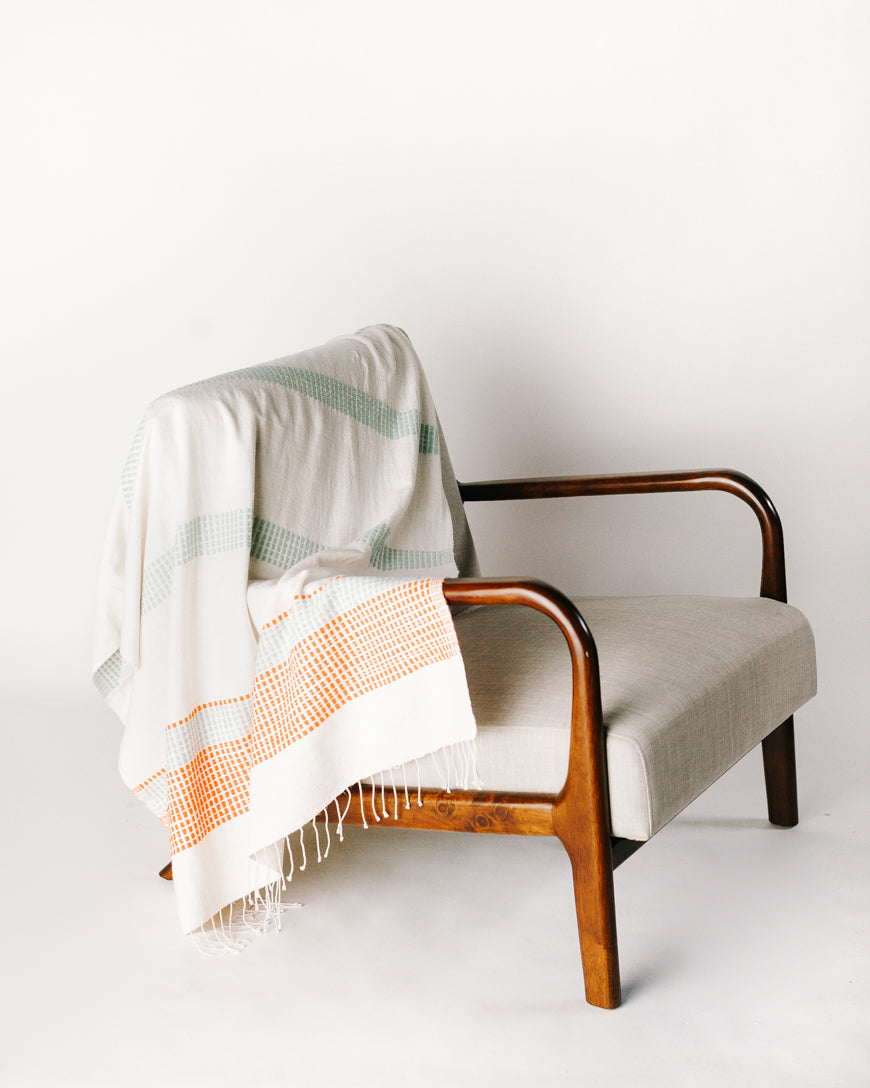 Camden Handwoven Cotton Throw Blanket 38x72 – Lightweight All-Season | ESVILA