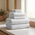 Turkish Cotton Ribbed Bath Towel Set of 6 | ESVILA