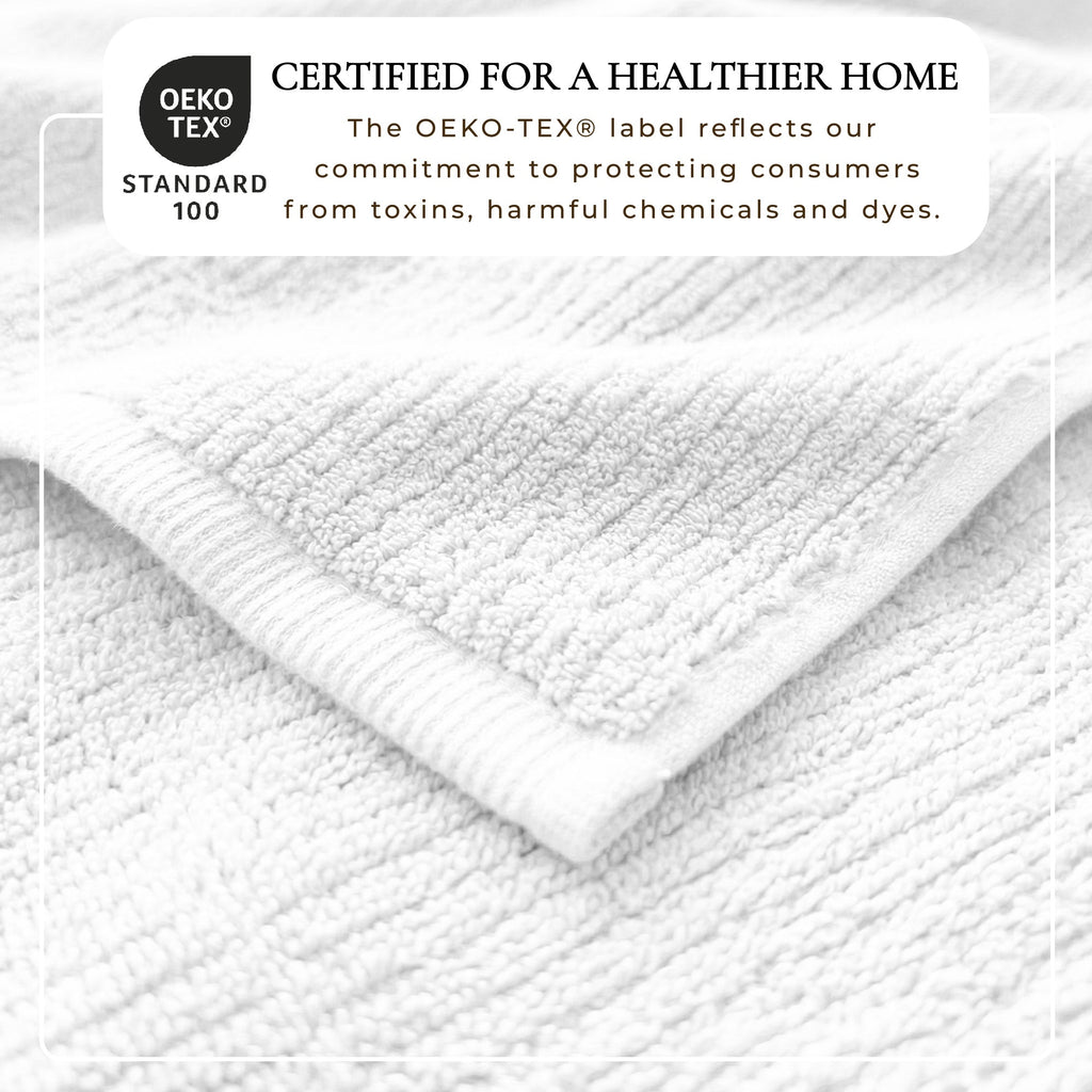 Turkish Cotton Ribbed Bath Towel Set of 6 | ESVILA