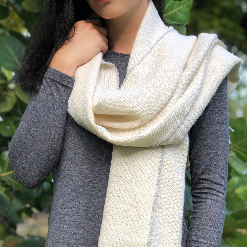 Andes snow baby alpaca scarf 72x16 inches