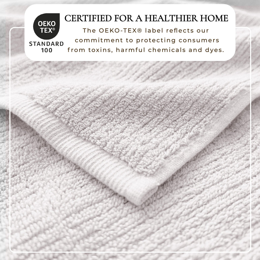 Turkish Cotton Ribbed Bath Towel Set of 6 | ESVILA